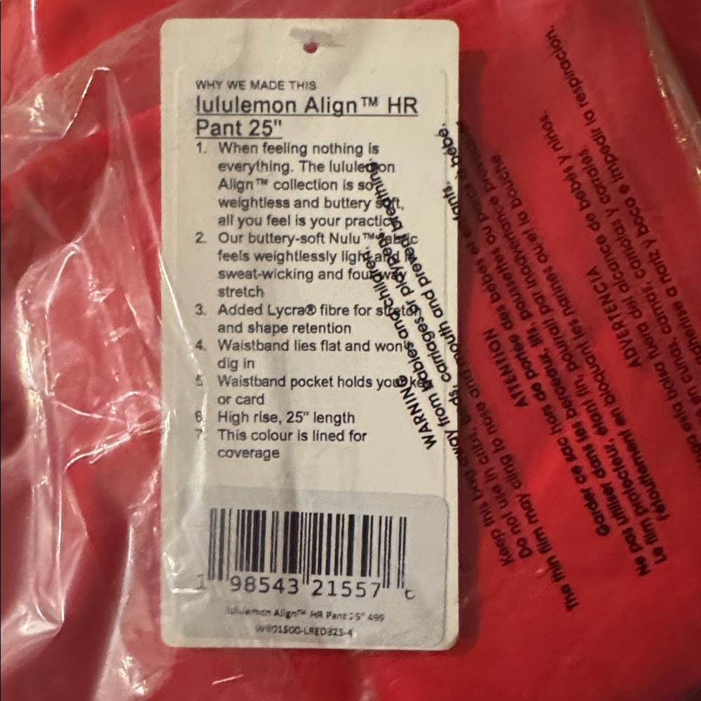 Lululemon Align High-Rise Pant 25" NWT Red - Picture 6 of 7